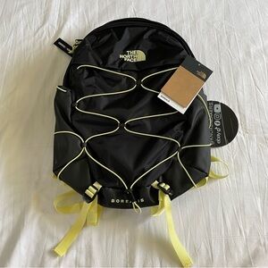 The North Face Borealis Backpack in Black with Yellow Accents